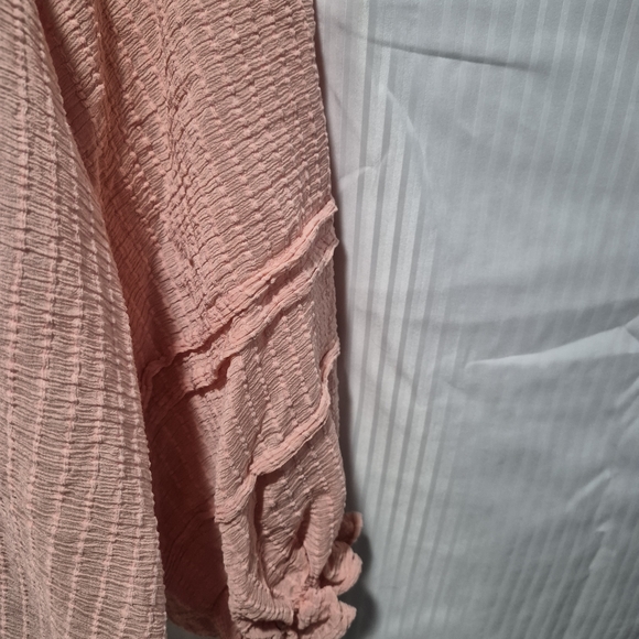 Women's Large Free People Pink Textured Top/ Blouse - Picture 5 of 10